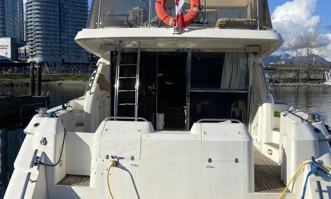 Aft cockpit and swim-platform access aboard the Fairline Celeste yacht